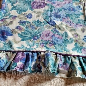 1980s Ruffled Fliral Dan Rivers King Sized Pillowcase 36"